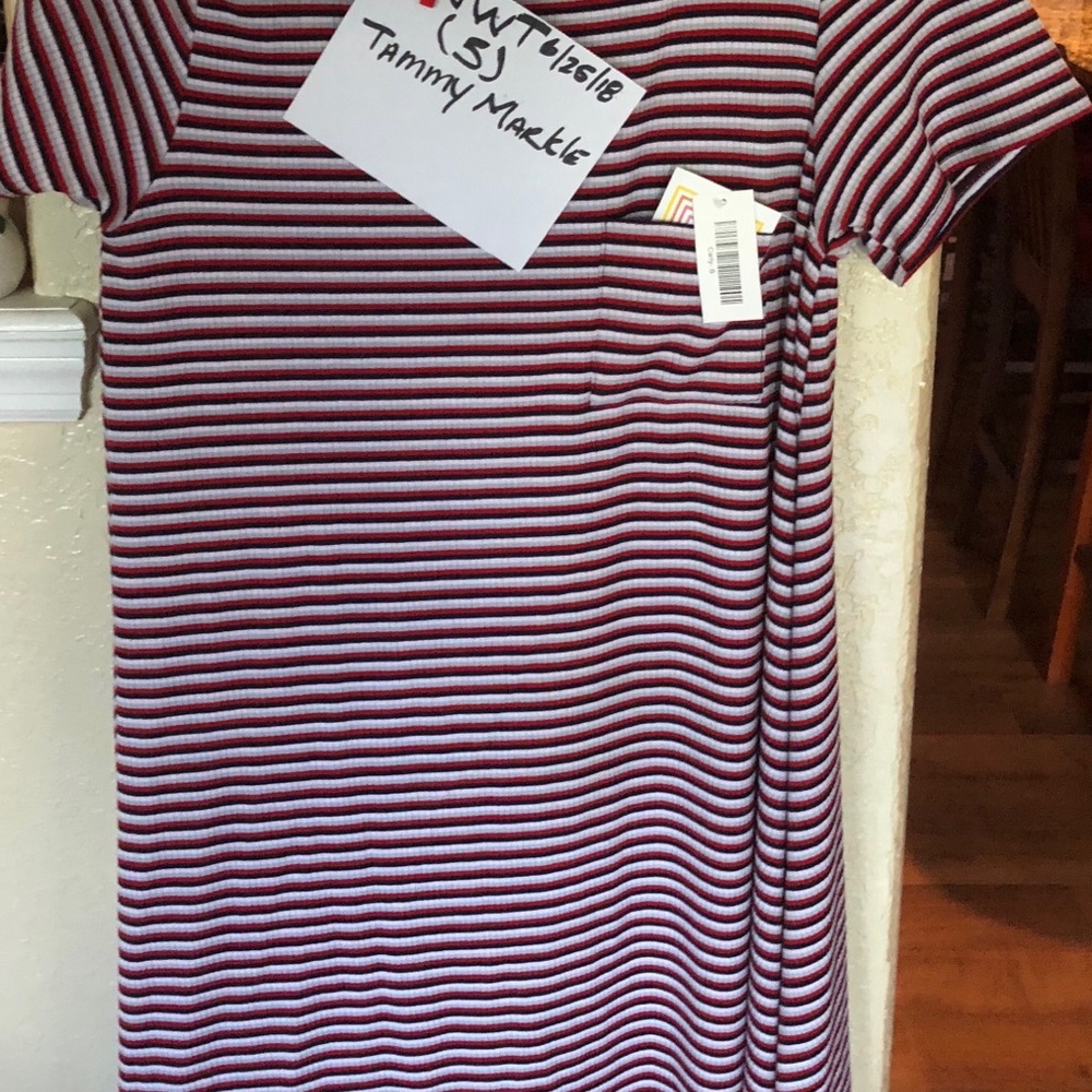 Red white and black striped Carly